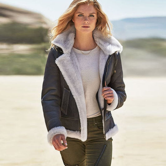 B3 Bomber Jacket-Shearling Leather jacket-Aviator Jacket