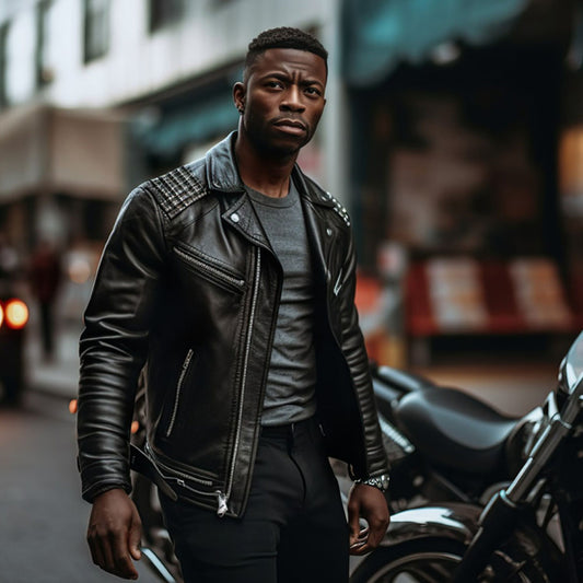 Black Leather Jacket-Sheepskin Jacket-Suede Jacket-Bomber Jacket