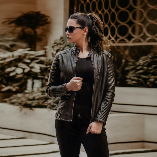 Black Leather Jacket - Sheepskin Jacket - Bomber Jacket