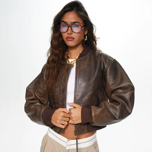 Leather Bomber Jacket-Military Jacket-Flying Jacket-Pilot Jacket