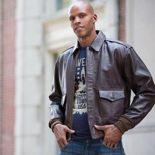 Leather Bomber Jacket-Flight Jacket-Military Jacket-Flying Jacket