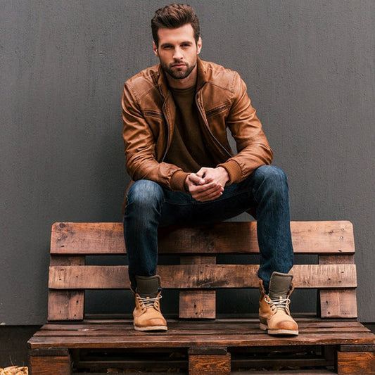 Brown Leather Jacket-Sheepskin Jacket-Shearling Jacket