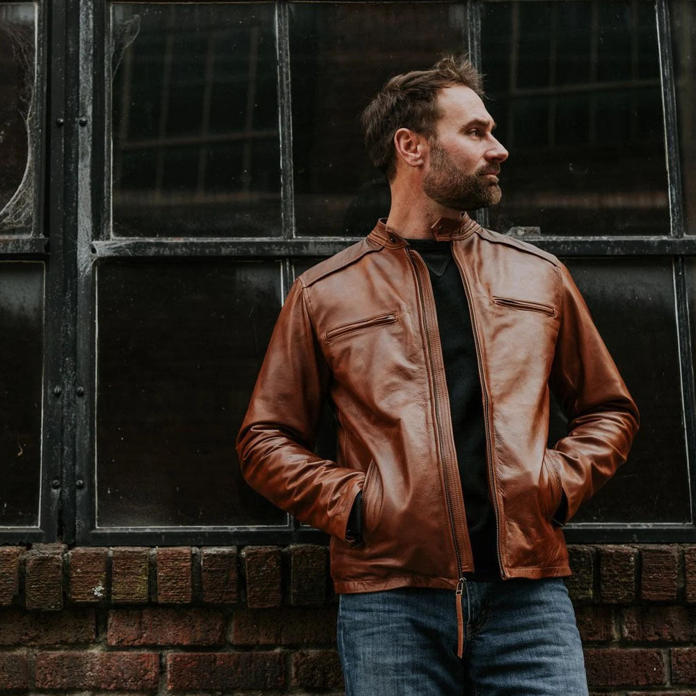 Brown Leather Jacket - Shearling Jacket - Sheepskin Jaket ...