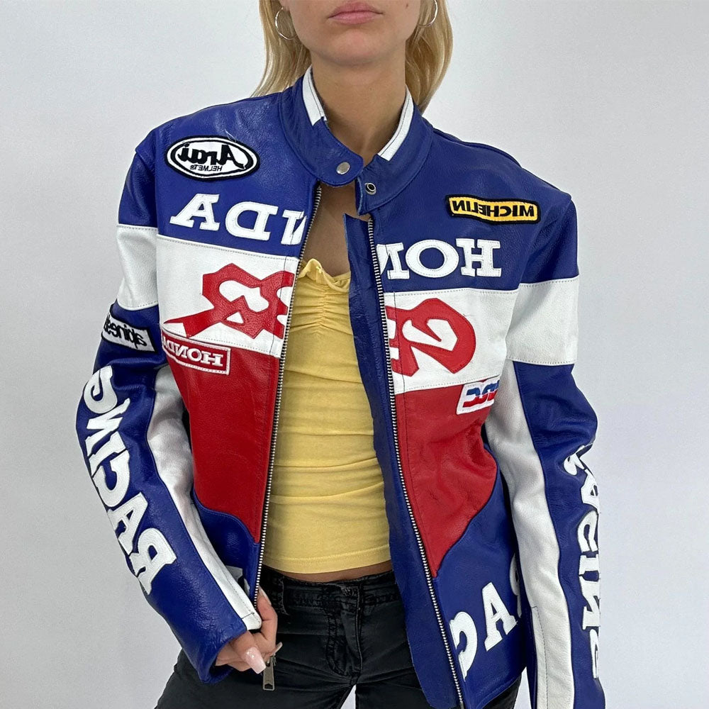 Honda Leather Jacket-Racing Jacket-Motorcycle Jacket