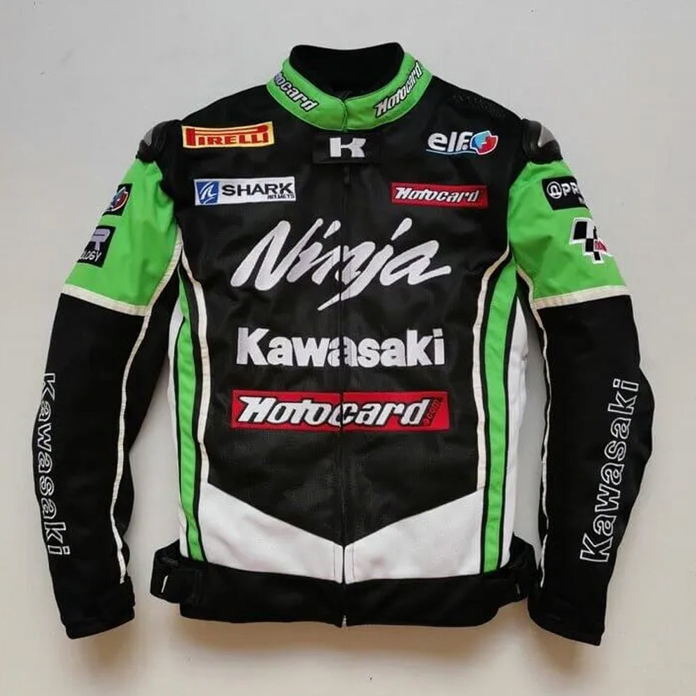 Kawasaki Leather Jacket-Motorcycle Jacket-Racing Jacket