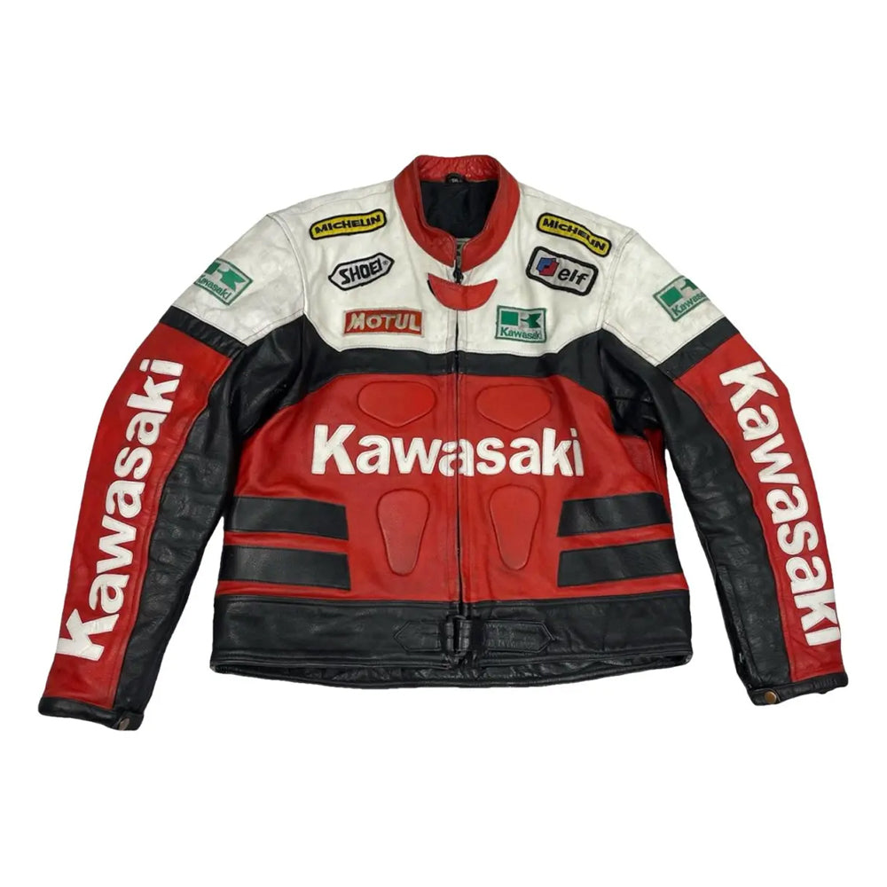 Kawasaki Leather Jacket-Motorcycle Jacket-Riding Jacket