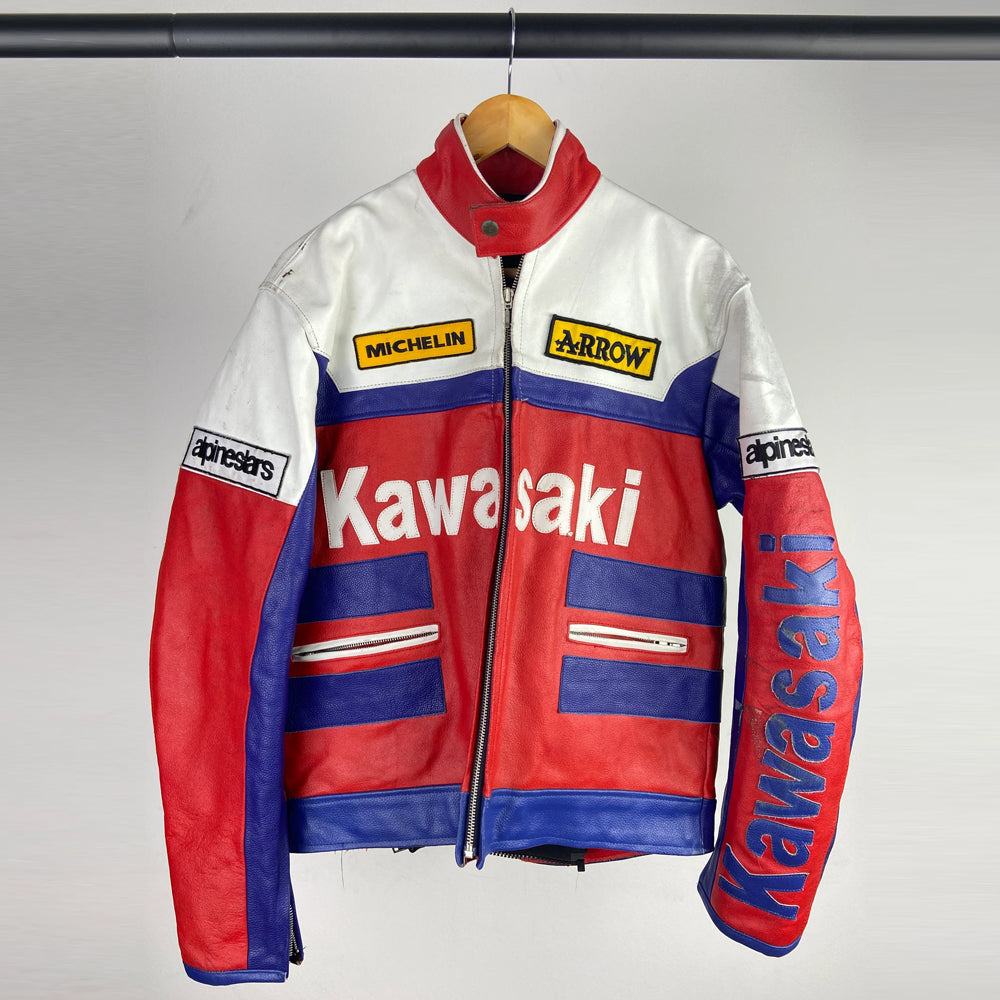 Kawasaki Leather Jacket-Motorcycle Jacket-Racing Jacket 