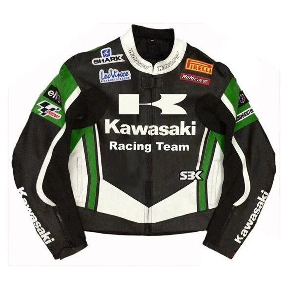 Kawasaki Leather Jacket-Motorcycle Jacket-Racing Jacket