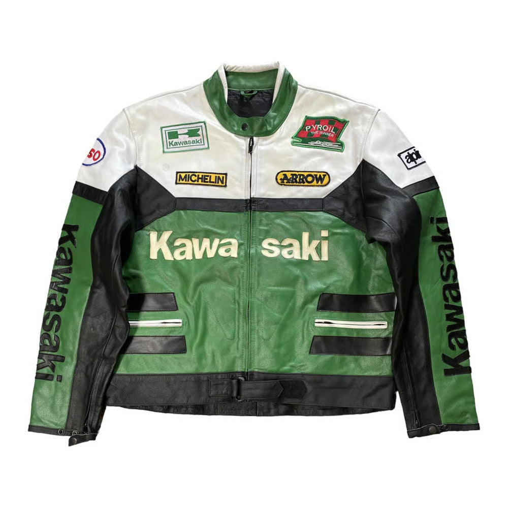 Kawasaki Jacket - Leather Jacket - Racing Jacket - Motorcycle Jacket ...