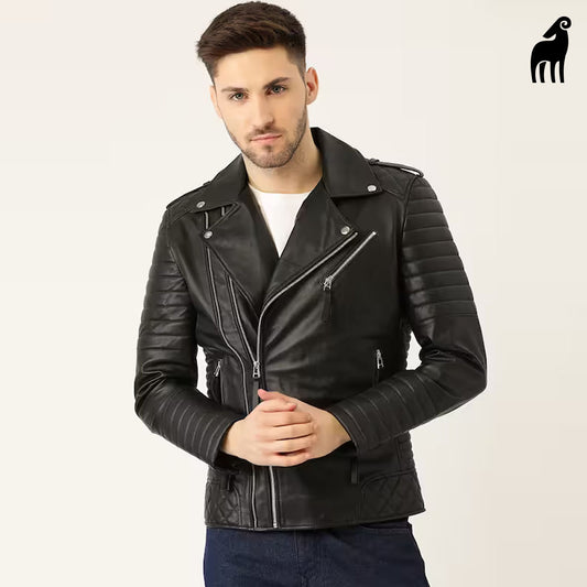 Leather biker jacket-motorcycle jacket-riding jacket