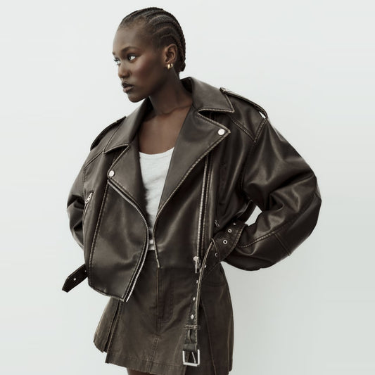 Leather Biker Jacket-Motorcycle Jacket-Racing Jacket