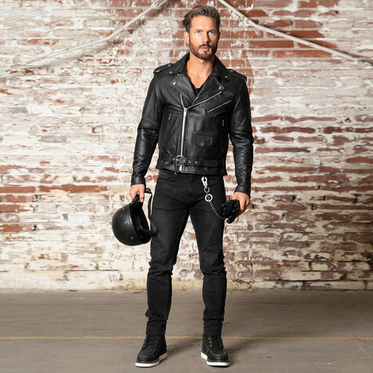 Leather Biker Jacket-Racing Jacket-Motorcycle Jacket