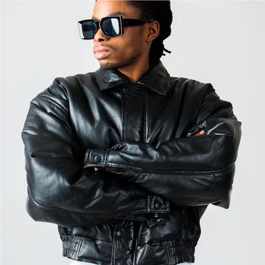 Leather Bomber Jacket-Military Jacket-Flying Jacket-Pilot Jacket