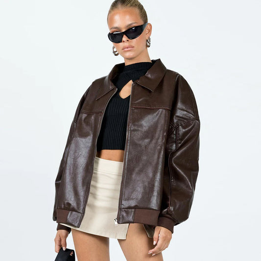 Leather Bomber Jacket-Aviator Jacket-Flight Jacket