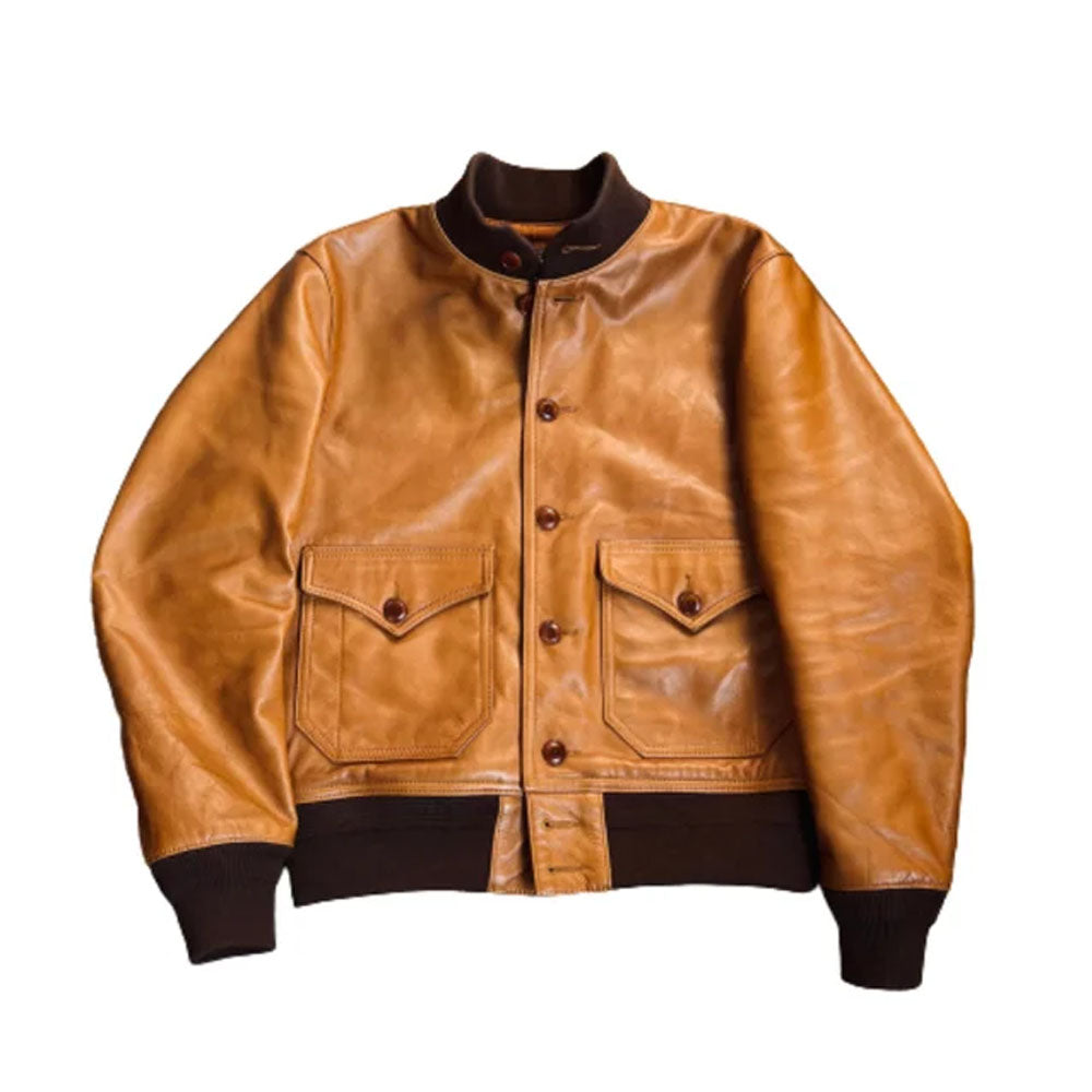 Leather Bomber Jacket-Pilot Jacket-Military Jacket-Flight Jacket