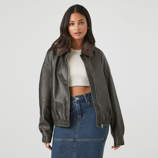 Leather Bomber Jacket-Sheepskin Jacket-Flying Jacket