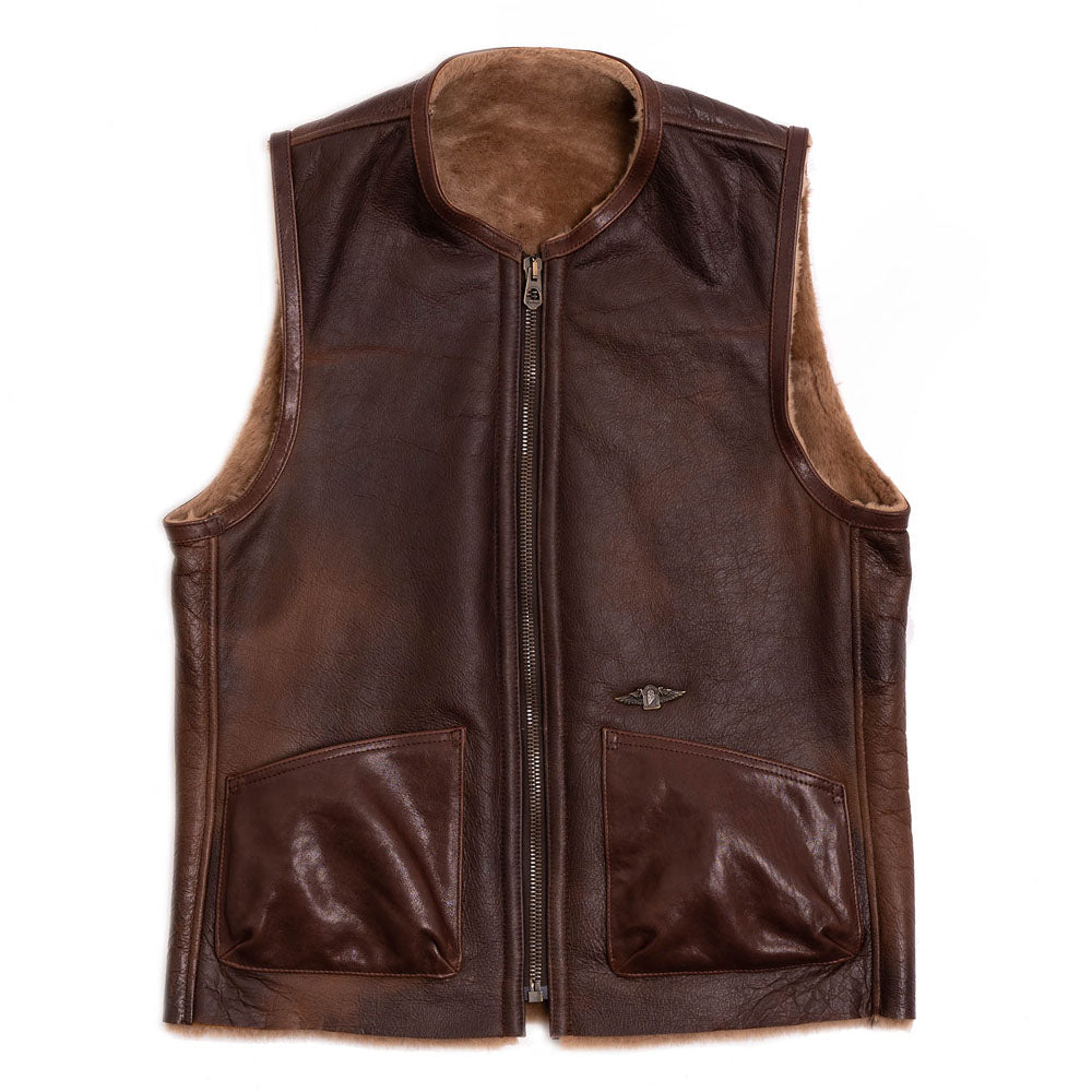 Leather Vest-Sheepskin Vest-Lambskin Vest-Cowboy Vest