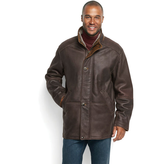 Shearling Leather Coat-Sheepskin coat-Aviator Coat-B3 Coat