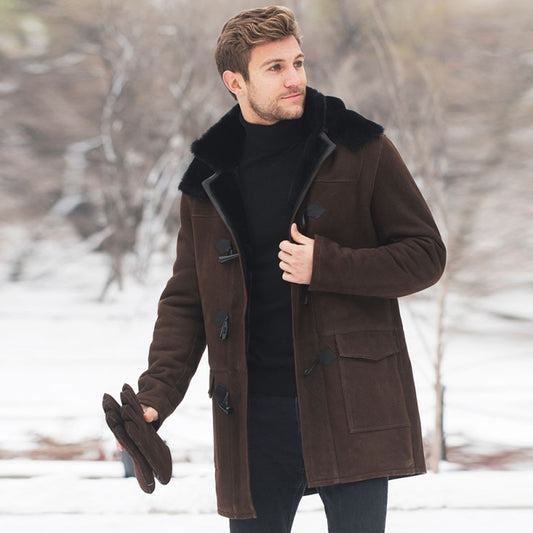 Shearling Leather Coat-Sheepskin Coat-Aviator Coat-B3 Coat