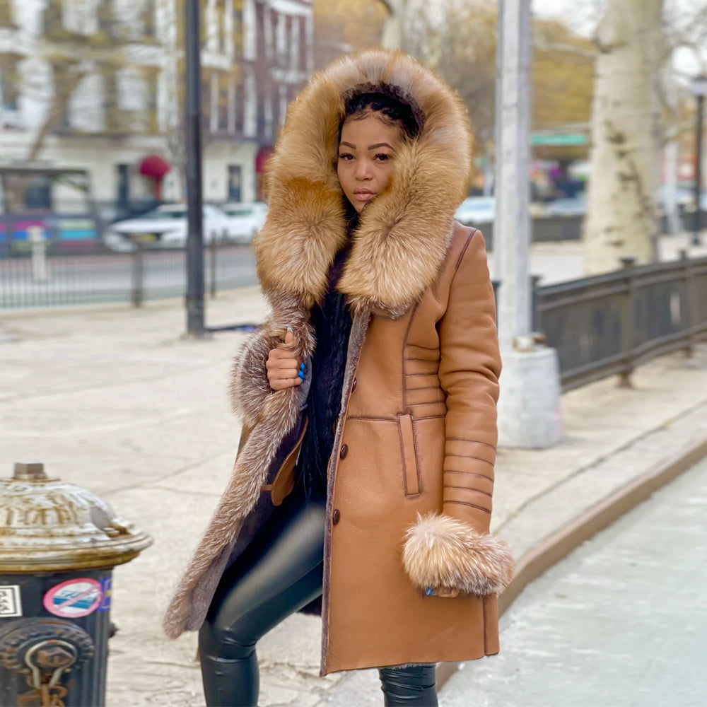 Shearling Leather Coat-Sheepskin Coat-Trench Coat-Aviator Coat