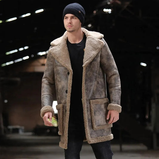 Shearling Leather Coat-Sheepskin Coat-Trench Coat-Aviator Coat