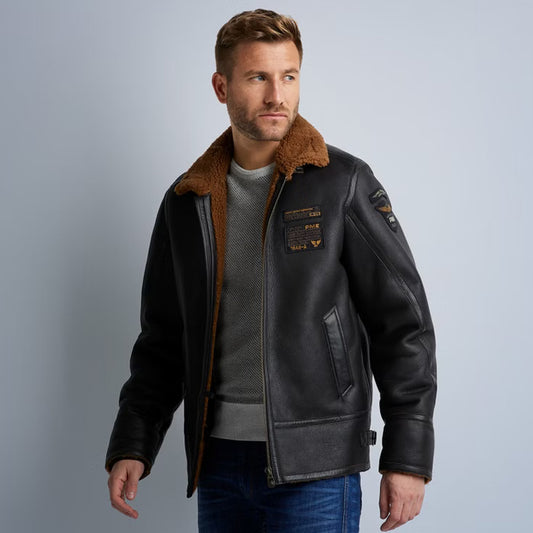 Shearling Leather Jacket-Sheepskin Jacket-B3 Bomber Jacket