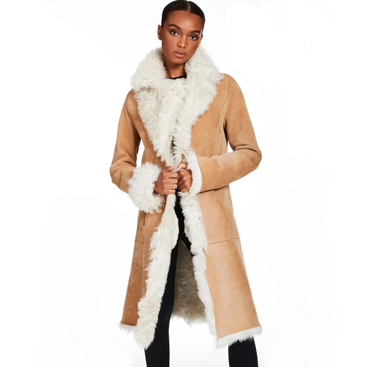 Shearling Leather Coat-Sheepskin Coat-Aviator Coat