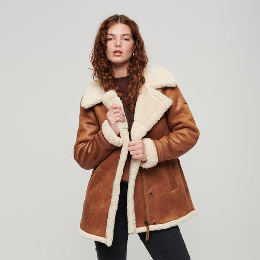 Shearling Leather Coat-Sheepskin Coat-Trench Coat-Aviator Coat