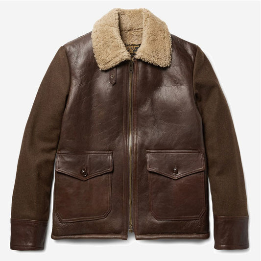 Shearling Lether Jacket-Sheepskin Jacket-Aviator Jacket