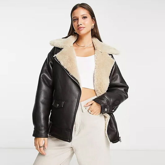 Shearling Leather Jacket-Sheepskin Jcket-B3 Bomber Jacket