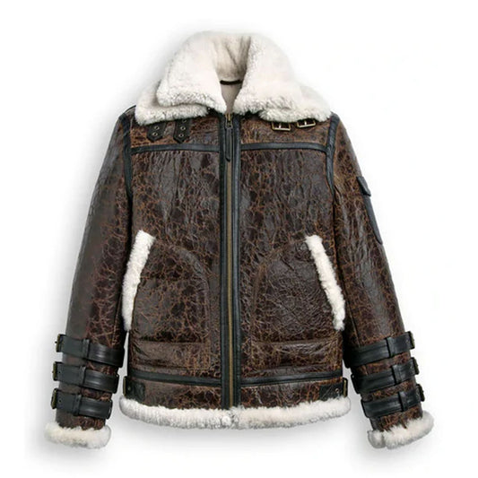 Shearling Leather Jacket-Sheepskin Jacket-Aviator Jacket