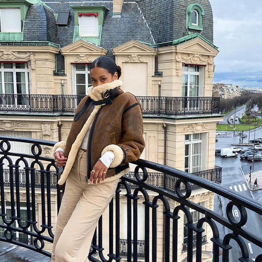 Shearling Leather Jacket-Sheepskin Jacket-Aviator Jacket