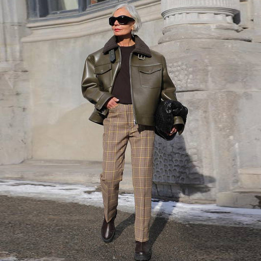 Sheepskin Leather Jacket-Shearling Jacket-Aviator Jacket