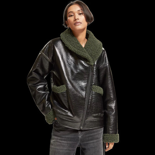 Shearling Leather Jacket-Sheepskin Jacket-B3 Bomber Jacket