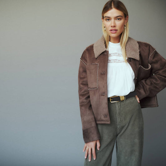 Sheepskin Leather Jacket-Shearling Jacket-Aviator Jacket