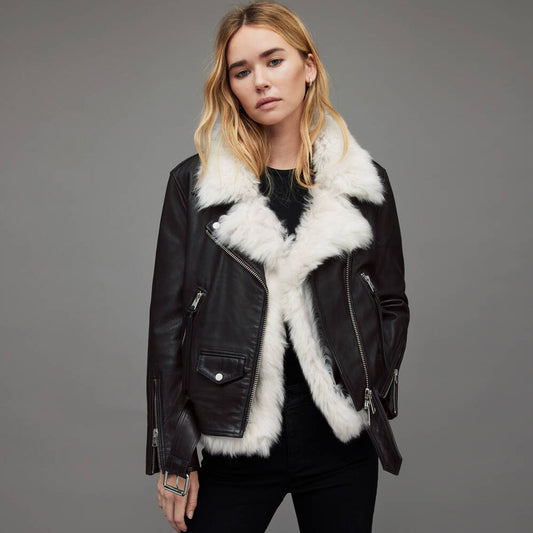 Shearling Leather Jacket-Sheepskin Jacket-Aviator Jacket