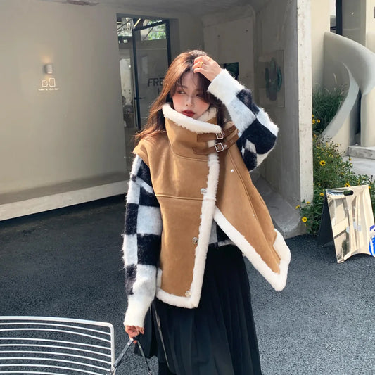 Shearling Leather Vest-Sheepskin Vest-Aviator Vest-B3 Vest