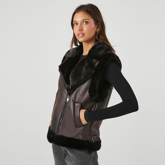 Leathe Vest-Sheepskin Vest-Shearling Vest-Aviator Vest-B3 Vest