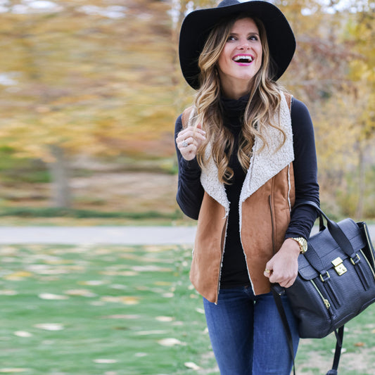 Shearling Vest-Sheepskin Vest-Aviator Vest