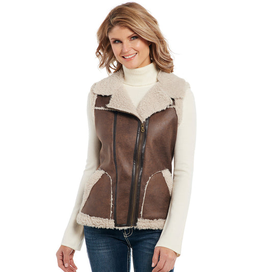 Shearling Leather Vest-Sheepskin Vest-Aviator Vest-Biker Vest