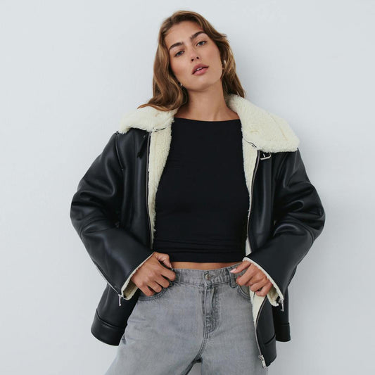 Shearling Leather Jacket-Sheepskin Jacket-B3 Bomber Jacket