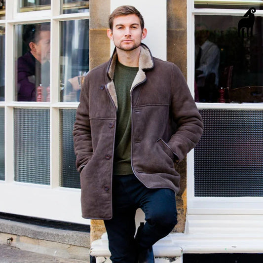 Sheepskin Coat-Shearling leather coat-Long coat