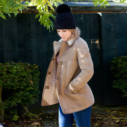 Sheepskin Leather Coat-Shearling Coat-Aviator Coat-B3 Coat