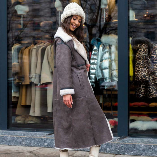 Sheepskin Leather Coat-Shearling Coat-B3 Bomber Coat