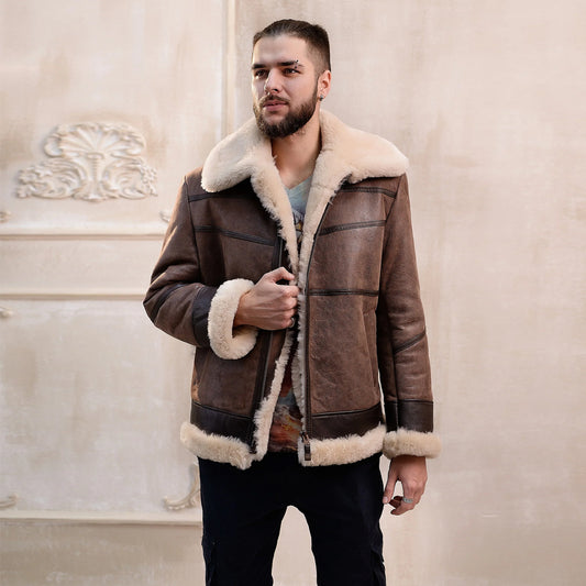 B3 Bomber Jacket-Sheepskin Leather Jacket-Aviator Jacket