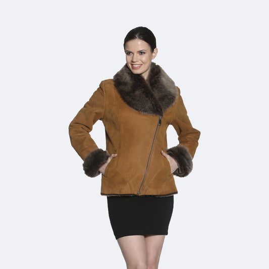 Sheepskin Leather Jacket-Shearling Jacket-B3 Bomber Jacket