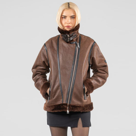 Sheepskin Lether Jacket-Shearling Jacket-Aviator Jacket