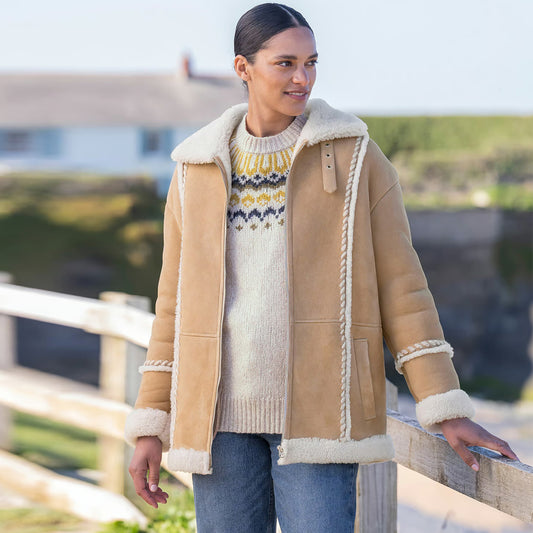 Sheepskin Leather Jacket-Shearling Jacket-Aviator Jacket