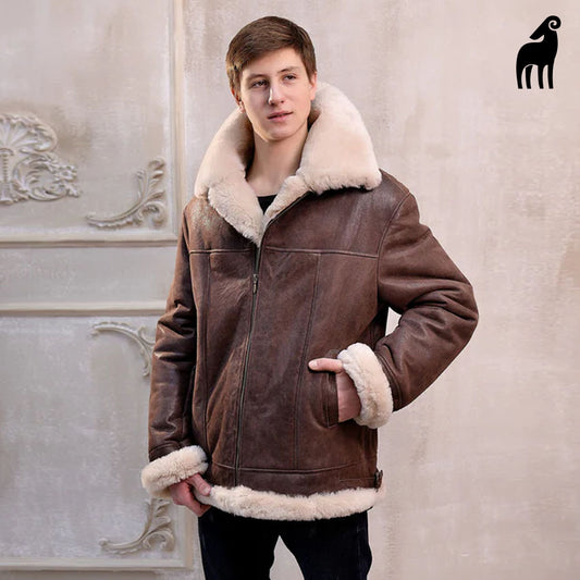 Sheepskin Leather Jacket-Aviator Jacket-Flight Jacket