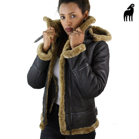 Sheepskin Leather Jacket-Aviator jacket